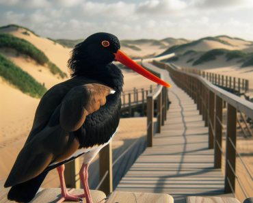 Oyster Catcher checking out a board walk